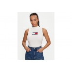 Tommy Jeans Γυναικεία Αμάνικη Μπλούζα Λευκή