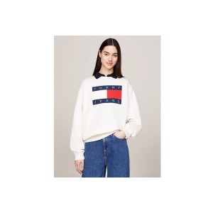 Tommy Jeans Tjw Ovs Tommy Flag Crew Μπλούζα Με Λαιμόκοψη Γυναικεία (DW0DW18623 YBH)