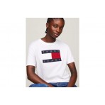 Tommy Jeans Flag Boxy Γυναικείο Κοντομάνικο T-Shirt Εκρού