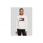 Tommy Jeans Tommy Flag Γυναικείο Φούτερ Με Κουκούλα Εκρού