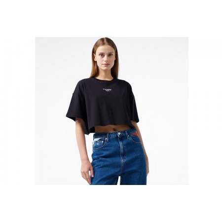 Tommy Jeans Oversized Essential Logo Κοντομάνικη Crop Top Μπλούζα
