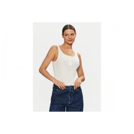 Tommy Jeans Γυναικεία Αμάνικη Μπλούζα Λευκή
