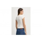 Tommy Jeans Γυναικείο Κοντομάνικο T-Shirt Εκρού