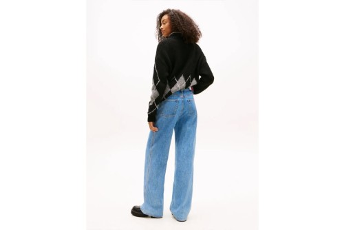 Tommy Jeans Claire High Rise Wide Leg Παντελόνι Τζιν Γυναικείο (DW0DW19558 1AB)