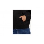 Tommy Jeans Brushed Fleece Γυναικεία Βαμβακερή Ζακέτα με Κουκούλα Μαύρη
