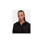 Tommy Jeans Brushed Fleece Γυναικεία Βαμβακερή Ζακέτα με Κουκούλα Μαύρη
