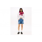 Tommy Jeans Mom Γυναικείο Τζιν Σορτς Μπλε