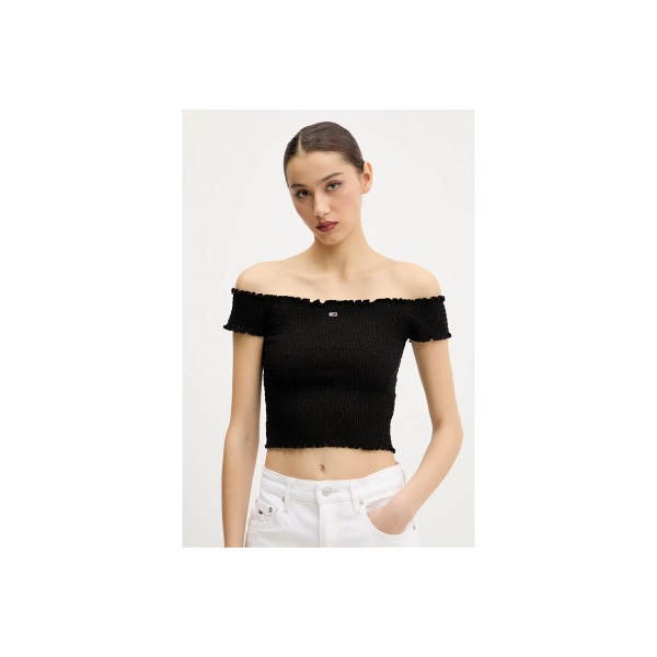 Tommy Jeans Smock Crop Top Κοντομάνικο Γυναικείο (DW0DW20238 BDS)