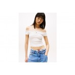 Tommy Jeans Γυναικείο Smock Crop Top Λευκό