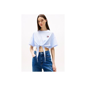 Tommy Jeans Reg Waist Tie Crop Top Κοντομάνικο Γυναικείο (DW0DW20321 C3Q)