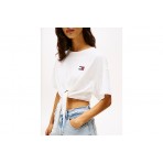 Tommy Jeans Tie Badge Γυναικείο Κοντομάνικο T-Shirt Λευκό