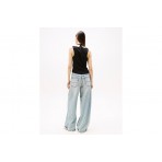 Tommy Jeans Ribbed Slim Halterneck Γυναικεία Αμάνικη Μπλούζα Μαύρη