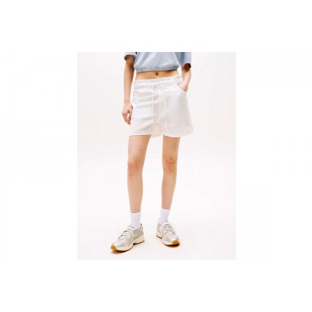 Tommy Jeans Cotton Linen Γυναικείο Casual Σορτς Λευκό