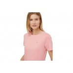 Tommy Jeans Slim C-Neck Γυναικείο Κοντομάνικο T-Shirt Ροζ