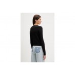 Tommy Jeans Essential Γυναικεία Βαμβακερή Ζακέτα Μαύρη