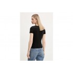 Tommy Jeans Linear Slim Fit Γυναικείο Κοντομάνικο T-Shirt Μαύρο