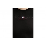 Tommy Jeans Linear Slim Fit Γυναικείο Κοντομάνικο T-Shirt Μαύρο