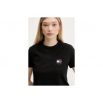 Tommy Jeans Γυναικείο Κοντομάνικο Crop T-Shirt Μαύρο