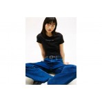 Tommy Jeans Linear Γυναικείο Κοντομάνικο T-Shirt Μαύρο