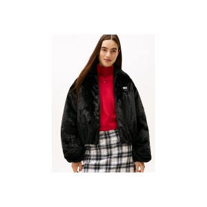 Tommy Jeans Badge Faux Fur Bomber Γούνα Συνθετική Γυναικεία (DW0DW21669 BDS)