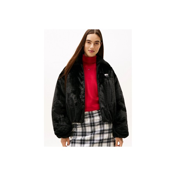 Tommy Jeans Badge Faux Fur Bomber Γούνα Συνθετική Γυναικεία (DW0DW21669 BDS)