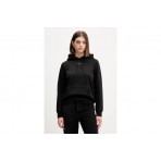 Tommy Jeans Linear Logo Fleece Γυναικείο Φούτερ με Κουκούλα Μαύρο