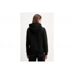 Tommy Jeans Linear Logo Fleece Γυναικείο Φούτερ με Κουκούλα Μαύρο
