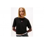 Tommy Jeans Boxy Badge Γυναικείο Κοντομάνικο T-Shirt Μαύρο