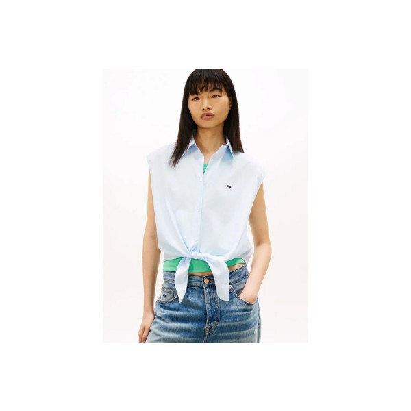 Tommy Jeans Relaxed Fit Tie Front Πουκάμισο Αμάνικο Γυναικείο (DW0DW22212 0A6)