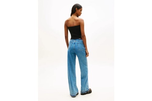 Tommy Jeans Slim Bandeau Rib Top Αμάνικο Γυναικείο (DW0DW22263 BDS)