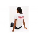 Tommy Jeans Wavy Flag Back Logo Jersey Γυναικείο Κοντομάνικο T-Shirt Εκρού, Κόκκινο