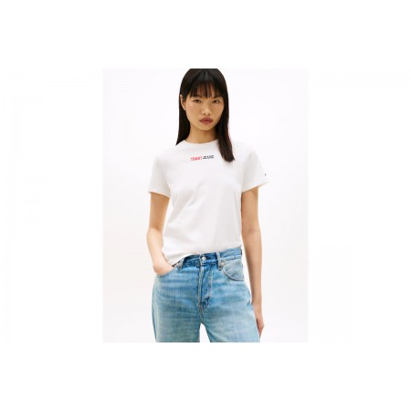 Tommy Jeans Essential Logo 2 Γυναικείο Κοντομάνικο T-Shirt Εκρού