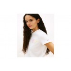 Tommy Jeans Regular Fit Bubble Γυναικείο Κοντομάνικο T-Shirt Εκρού, Ροζ, Φυτρί