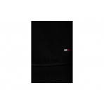 Tommy Jeans Slim S Flag 1-4 Zip Mockneck Γυναικεία Μακρυμάνικη Μπλούζα με Φερμουάρ Μαύρη
