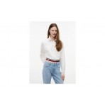 Tommy Jeans Boxy Γυναικεία Μακρυμάνικη Μπλούζα με Φερμουάρ Εκρού