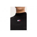 Tommy Jeans Slim Fit Badge Rib Γυναικεία Αμάνικη Μπλούζα Μαύρη