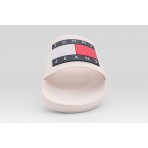 Tommy Jeans Flag Pool Ανδρικές Παντόφλες Λευκές