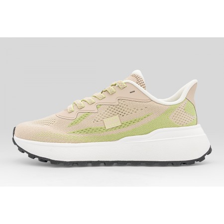 Tommy Jeans Sporty Knit Runner Sneakers Μπεζ, Πράσινα, Λευκά