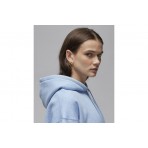 Jordan Flight Fleece Pullover Γυναικείο Φούτερ Με Κουκούλα Γαλάζιο