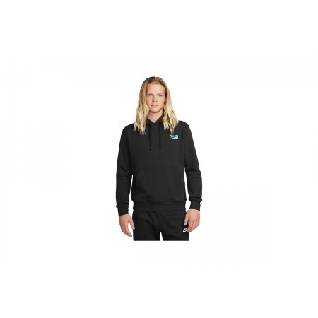 Nike Club Fleece Patch Ανδρικό Φούτερ Με Κουκούλα Μαύρο