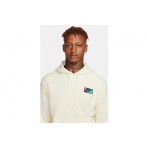 Nike Club Fleece Patch Ανδρικό Φούτερ Με Κουκούλα Εκρού