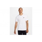 Nike Sportswear Club Ανδρικό Κοντομάνικο T-Shirt Λευκό