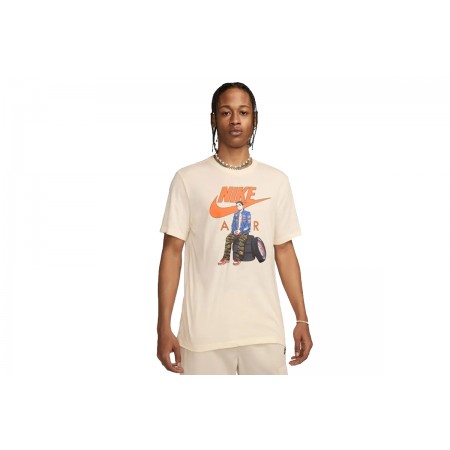 Nike Ανδρικό Κοντομάνικο T-Shirt Εκρού (FD1332 110)