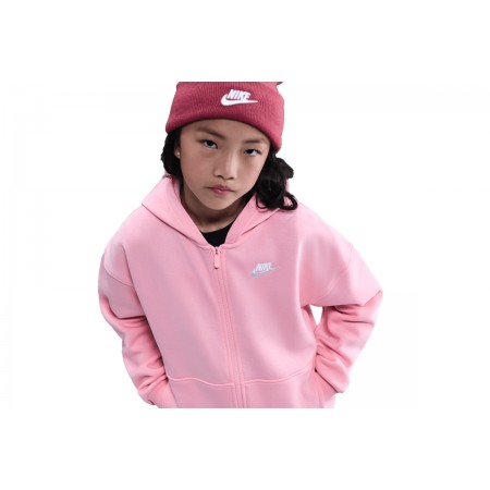 Nike Sportswear Club Fleece Παιδική Ζακέτα με Κουκούλα Ροζ