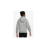 Nike Club Fleece Παιδικό Φούτερ Με Κουκούλα Γκρι Ανοιχτό
