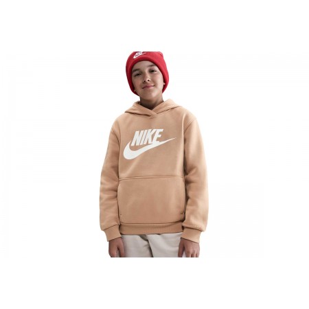 Nike Sportswear Club Fleece Παιδικό Φούτερ με Κουκούλα Μπεζ