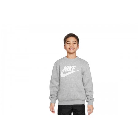 Nike Club Fleece Παιδικό Μακρυμάνικο Φούτερ Γκρι (FD2992 063)