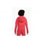 Nike Sportswear Tech Fleece Παιδική Ζακέτα με Κουκούλα Κόκκινη