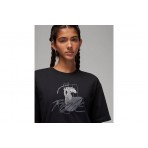Jordan Graphic Γυναικείο Κοντομάνικο T-Shirt Μαύρο, Γκρι, Λευκό