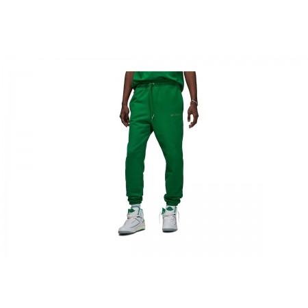 Jordan Wordmark Fleece Ανδρικό Παντελόνι Φόρμας Πράσινο